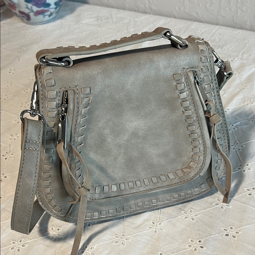 Stylish Women's Gray Suede Crossbody Bag